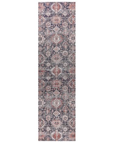 Vloerkleed KURIN Blauw 80 x 300 cm Katoen