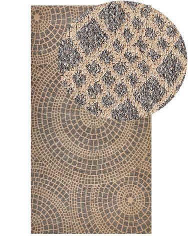 Vloerkleed ARIBA Grijs Beige 80 x 150 cm Jute