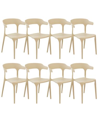 Set of 8 Dining Chairs GUBBIO Sand Beige