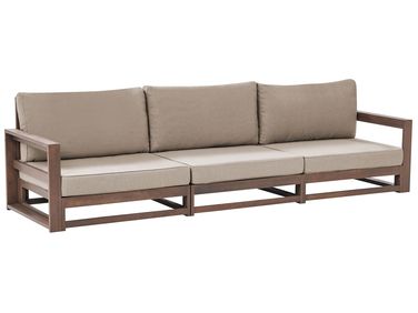Tuin loungebank 3-zits TIMOR modulair Gecertificeerd acaciahout Donkerbruin