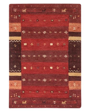 Vloerkleed SINANLI Meerkleurig 140 x 200 cm Wol Gabbeh
