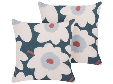 Set van 2 sierkussens SESBANIA 45 x 45 cm Meerkleurig bloempatroon