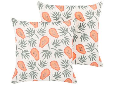 Set van 2 sierkussens AVENS 45 x 45 cm Meerkleurig bladpatroon