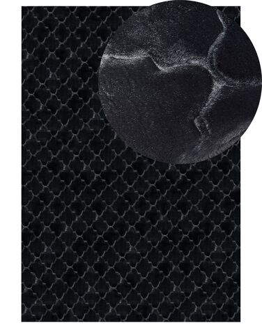 Tapis en fausse fourrure GHARO Noir 160 x 230 cm