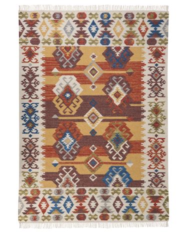 Vloerkleed VOSKETAP Meerkleurig 160 x 230 cm Wol Kelim