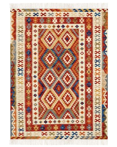 Vloerkleed OSHAKAN Meerkleurig 160 x 230 cm Wol Kelim