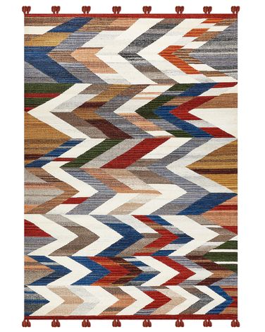 Vloerkleed KANAKERAVAN Meerkleurig 200 x 300 cm Wol Kelim