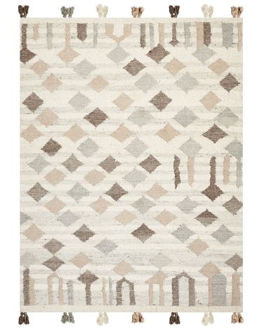 Tapis KAGHTSRASHEN Beige 160 x 230 cm Laine Kilim
