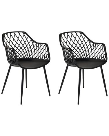 Set of 2 Dining Chairs NASHUA II Black