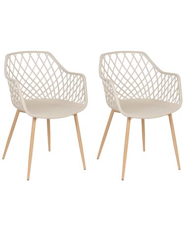 Set of 2 Dining Chairs NASHUA Beige