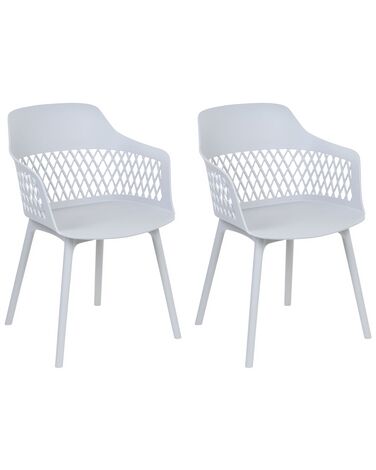 Set of 2 Dining Chairs ALMIRA Light Grey