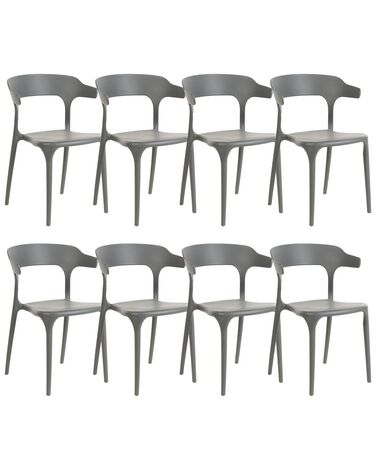 Set of 8 Dining Chairs GUBBIO Grey