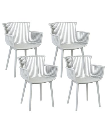 Set of 4 Garden Chairs PESARO Light Grey