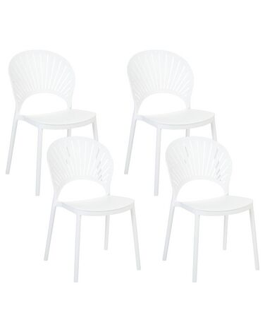 Set of 4 Garden Chairs OSTIA White