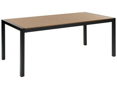 Table de salle à manger de jardin VERNIO 180 cm 90 cm Métal Marron/noir