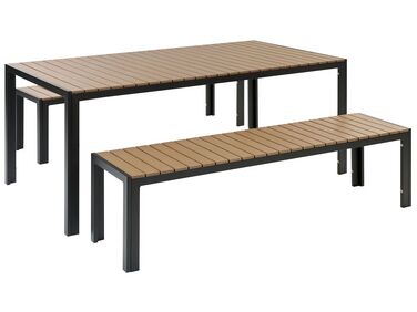 Tuinset met banken 6-zits NARDO Bruin/zwart