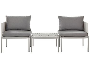 Loungeset met tafel 2-zits TERRACINA Metaal Lichtgrijs