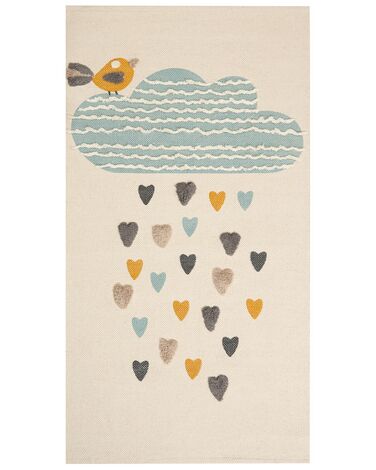 Kindervloerkleed BLANG Beige 80 x 150 cm Katoen