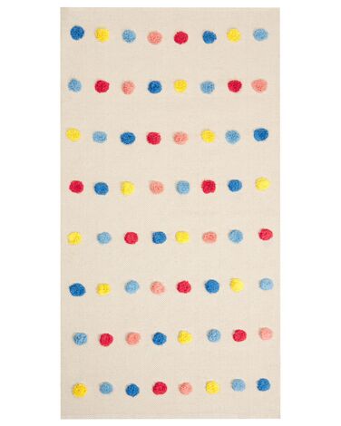 Kindervloerkleed LELES Beige 80 x 150 cm Katoen