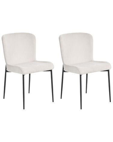 Set of 2 Dining Chairs ADA Fabric Off-White