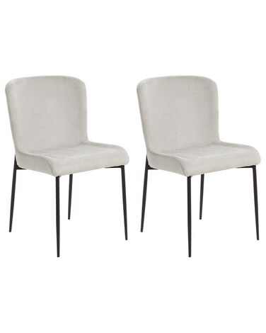 Set of 2 Dining Chairs ADA Fabric Light Grey
