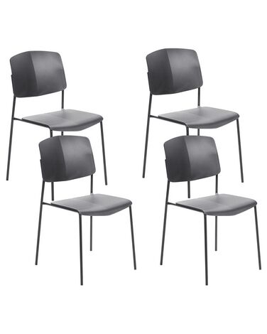 Set of 4 Dining Chairs ASTORIA Black