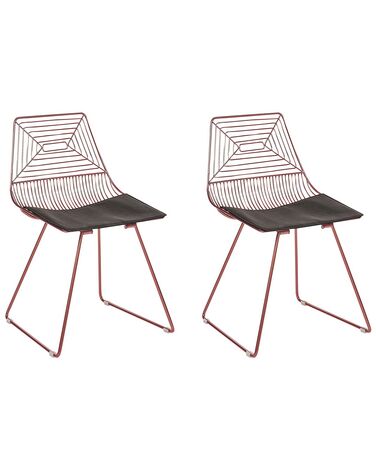 Set of 2 Dining Chairs BEATTY Metal Rose Gold