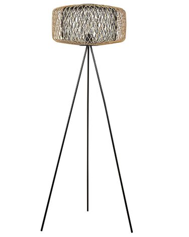Staande lamp JAVARI Bamboe Bruin/zwart