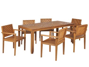 Tuinset 6-zits BARATTI Acaciahout Bruin