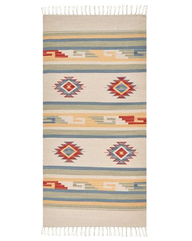 Tapis APARAN Beige 80 x 150 cm Coton Kilim