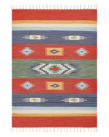 Vloerkleed KAMARIS Meerkleurig 140 x 200 cm Katoen Kelim