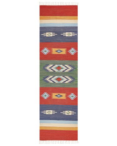 Vloerkleed KAMARIS Meerkleurig 80 x 300 cm Katoen Kelim