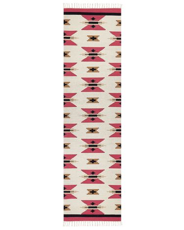 Vloerkleed GARNI Meerkleurig 80 x 300 cm Katoen Kelim