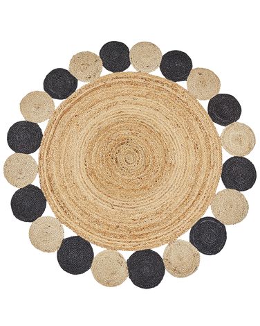 Vloerkleed VOSTAN Zwart ø 140 cm Jute