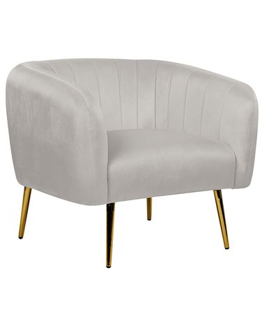 Armchair LACONIA Velvet Light Grey
