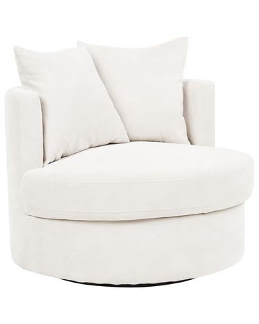 Swivel Armchair DALBY Fabric Light Beige