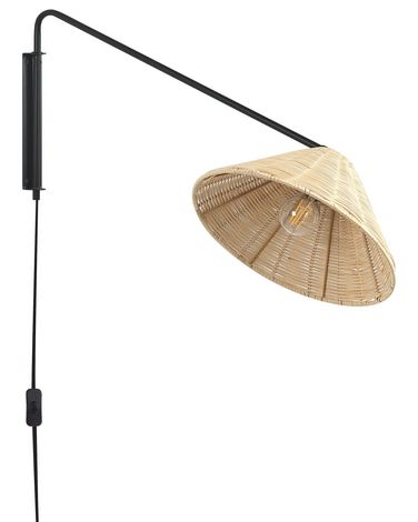 Wandlamp PALENA verstelbaar Rotan Natuurlijk