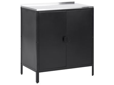 Outdoor Kitchen Cabinet VILAMA Metal Black