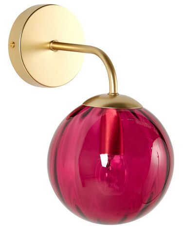 Wandlamp BOOMI Metaal Bordeauxrood