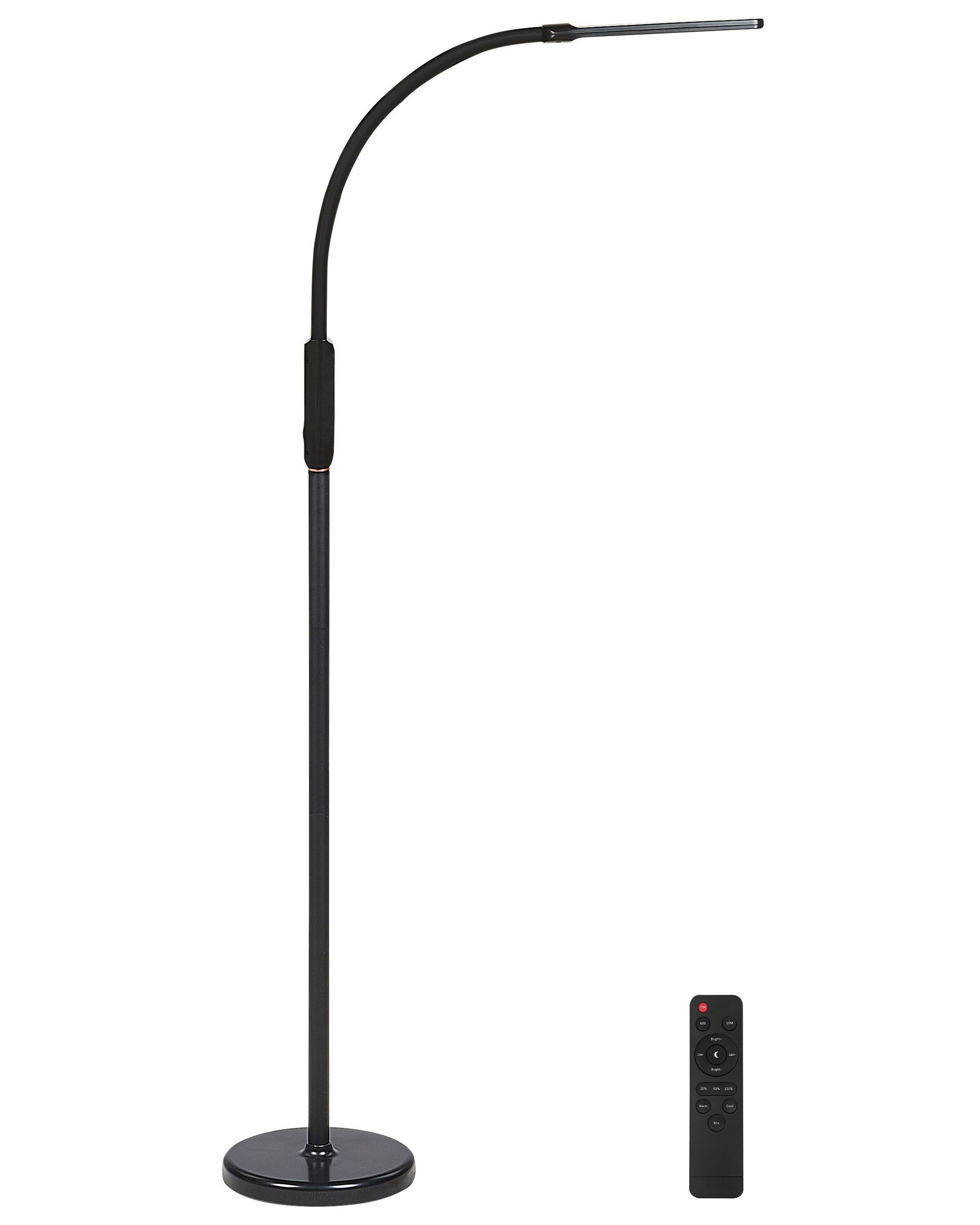 Multifunctionele LED vloer- en plafondlamp APUS met afstandsbediening met dimmer Metaal Zwart