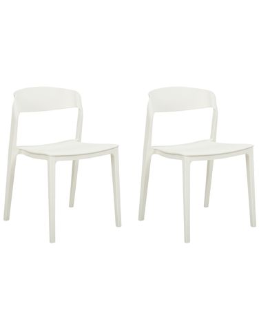 Set of 2 Dining Chairs SOMERS White