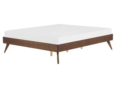 Bed without Headboard BERRIC 160 x 200 cm (EU King Size) Dark Ash Wood