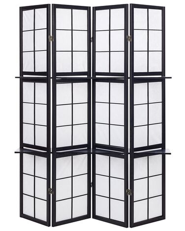 4 Panel Room Divider GOMAGOI Black 120 cm 170 cm