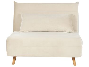Single Sofa Bed SETTEN Velvet Light Beige
