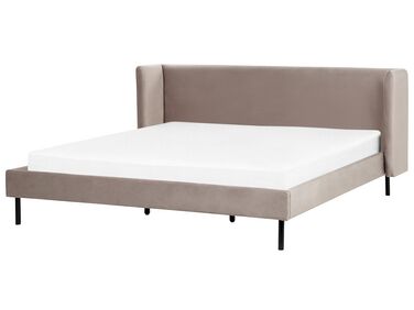Bed Velvet ARETTE 180 x 200 cm (EU Super King) Taupe