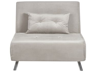 Single Sofa Bed FARRIS Velvet Light Grey