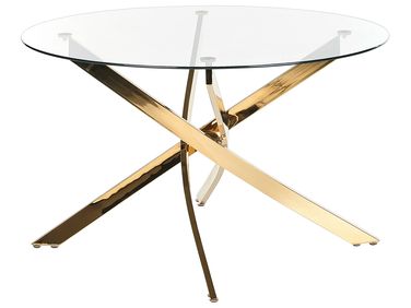 Table de repas MARAMO Doré 120 cm 120 cm Verre de sécurité