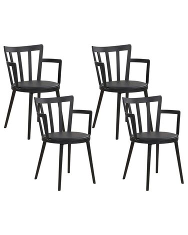 Set of 4 Dining Chairs MORILL Black