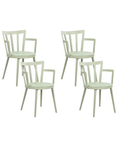 Set of 4 Dining Chairs MORILL Light Green