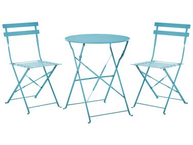 Bistro Set Folding FIORI Metal Sea Blue